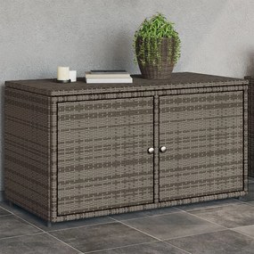 Armadietto Portaoggetti Giardino Grigio 110x55x60,5 Polyrattan /