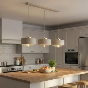 Brilagi - Lampadario a cavo SPRING 3xE27/60W/230V beige/oro