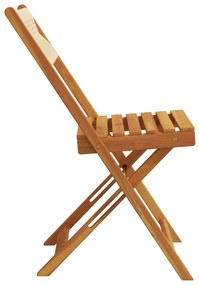 Sedie da giardino pieghevoli 4pz beige legno massello di acacia