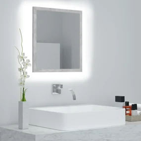 Specchio da bagno a led grigio 40x8,5x37 cm in acrilico