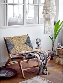 Poltrona nero-marrone con intreccio Grant - Bloomingville