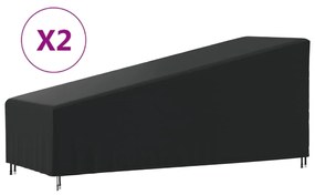 Coperture Per Sdraio 2pz 195x76x40/80 Cm 420d Tessuto Oxford /