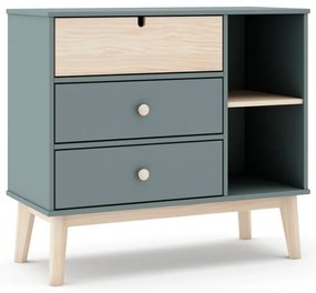 Cassettiera per bambini verde polveroso 90x81x40 cm Estefania – Marckeric