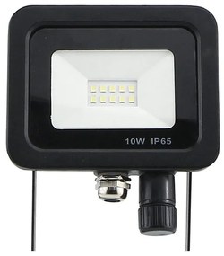 Faro Led Flood Light Slim 10W IP65 Bianco Neutro Carcassa Nera Sensore PIR Opzionale CL1918