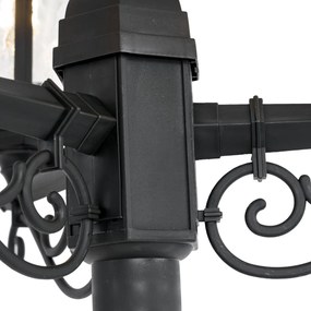 Lampione da esterno classico nero 217cm IP44 - New Haven Hammered