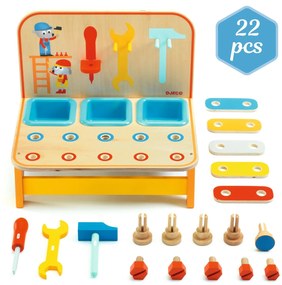 Banco da lavoro per bambini con set di attrezzi