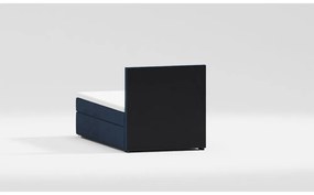 Letto singolo imbottito con contenitore blu scuro con materasso e topper inclusi 100x200 cm Bunny – Ropez