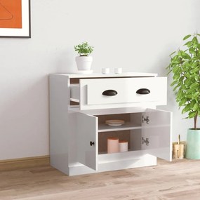 Credenza bianco lucido 70x35,5x67,5 cm in legno multistrato