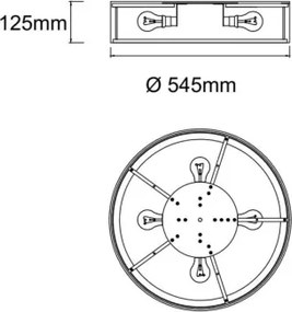Open Design OR86010-Str. plafoniera ZALINDRO 4xE27/15W/230V Ø 54,5 cm bianco/cromato