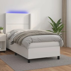 Giroletto Molle Con Materasso E Led Bianco 90x200 Cm Similpelle /