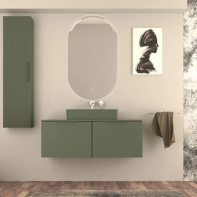 Mobile da bagno sotto lavabo BADEN HAUS Modula verde laccato opaco L 120 x H 43 x P 44 cm 2 cassetti, lavabo non incluso