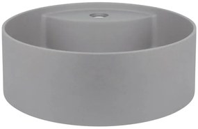 Deante CQS_SU4B - Lavabo da appoggio SILIA con foro rubinetteria, Ø 36 cm, granito/grigio metallizzato