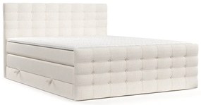 Letto boxspring crema con spazio contenitivo 160x200 cm Blend - Maison de Rêve