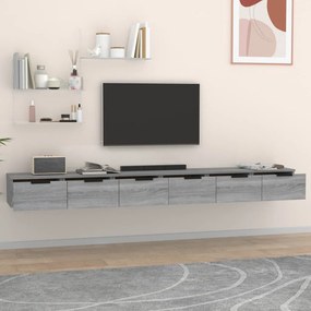 Mobili a muro 2 pz grigio sonoma 102x30x20 cm legno multistrato