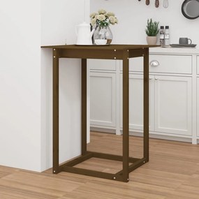 Tavolo Da Bar Ambra 80x80x110 Cm İn Legno Massello Di Pino /