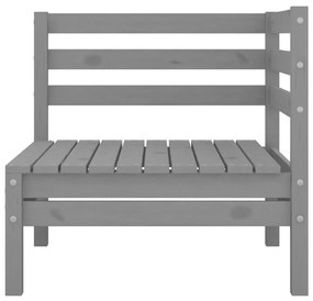 Set divani da giardino 4 pz grigio in legno massello di pino