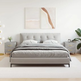 Comodini 2 Pz Grigio Cemento 40x35x47,5 Cm İn Legno Multistrato /