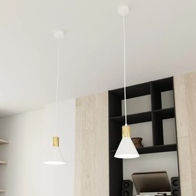 Lampada a sospensione in acciaio ROSA 1 nero/bianco e oro E14