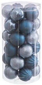 Palle di Natale Azzurro Plastica Ø 6 cm (30 Unità)