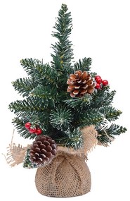 Albero di Natale da tavolo Corvara 30cm 28 rami con bacche e pigne Viscio