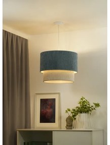 Duolla - Lampadario a sospensione con filo CORDUROY 1xE27/15W/230V diametro 40 cm blu/beige