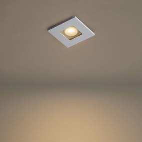 Set di 6 faretti da incasso moderni bianchi quadrati IP44 - Qure