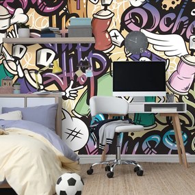 Carta da parati – Con arte grafica street art