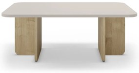 Tavolino da salotto color crema/di colore naturale con effetto rovere 56x100 cm Hillary – Marckeric