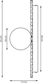 Applique da parete UMBRA K1 G9 L in Acciaio