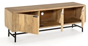 Mobile TV di colore naturale in mango massiccio 145x50x40 cm Mundra – MOME