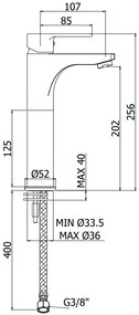 Paffoni Red Red071120 Miscelatore lavabo alto Monocomando con prolunga 125 mm senza scarico cromo