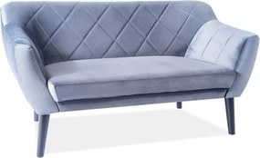 Divano Karo 2 in velluto grigio - Blu14/wenge