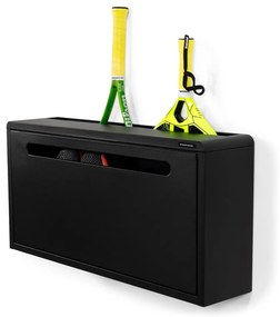 Scarpiera nera in metallo con ante ribaltabili/da parete 76x38x18 cm Sportiva – Spinder Design