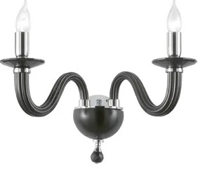 Applique 37 cm RAVEL 2 luci in vetro lavorato a mano Nero