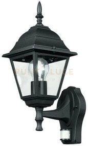 Applique up roma nera 1 luce attacco e27 ip44 con sensore 14,6x19,5...