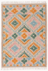 Tappeto kilim fatto a mano con frange Zohra