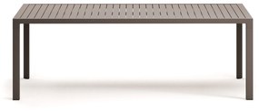 Kave Home - Tavolo da esterno Culip in alluminio finitura marrone 220 x 100 cm