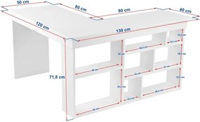 Scrivania angolare con effetto pino 120x130 cm Vesper – Kalune Design