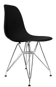 SET 4 SEDIE TOWER CHROME NERE EXTRA QUALITY