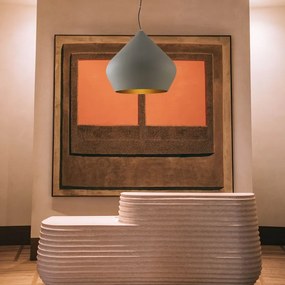 Lampadario Glamour Tholos grigio paralume grigio E27 LUCE AMBIENTE DESIGN