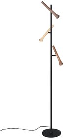 Lampada da terra a LED nera con paralume in metallo (altezza 150 cm) Fiato - Trio