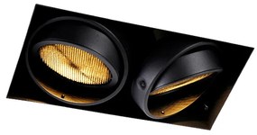 Faretto incasso nero GU10 AR111 senza cornice 2 luci - Oneon Honey