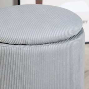 Venture home pouf limpen 32x32x40 cm velluto a coste grigio