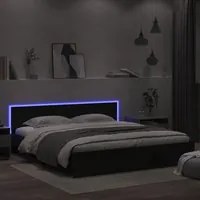 Giroletto con Testiera e LED Nero 200x200 cm 3207582