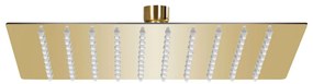 Testa Doccia A Pioggia İn Acciaio Inox 20x20cm Quadrata Oro /