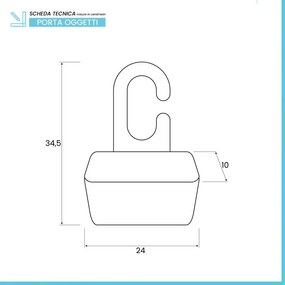 Portaoggetti doccia grigio in PVC gancio e fori di scolo per lacqua