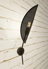 Applique Nordica 1 Luce Lotus In Acciaio Nero Oro