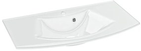 Lavabo a incasso ovale vasca centrale L 91.5 x H 1.2 x P 49.2 cm in vetro bianco lucido