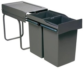 Pattumiera estraibile raccolta differenziata DELINIA manuale antracite 28 L