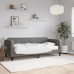 Divano Letto Con Materasso Grigio Scuro 80x200 Cm İn Tessuto /